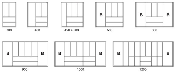 FIT Basic / Base - деревянные лотки для столовых приборов, Германия, размеры