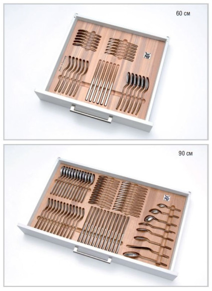 FIT WMF - деревянный лоток с комплектом столовых приборов WMF, Германия, 60 см и 90 см