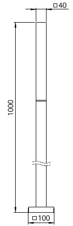 Светильник-столбик Albert 662236, черный, Германия - размеры