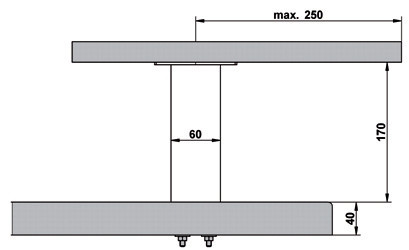 Барная консоль (опора) Korfu G - размеры Барная консоль (опора) Korfu G - размеры