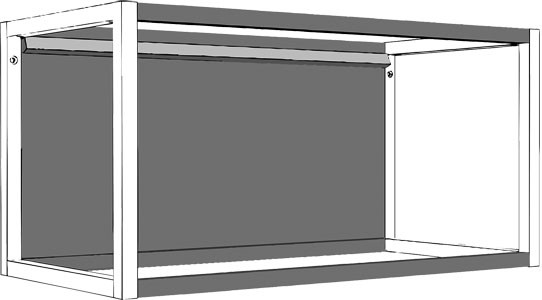 Каркасная система System one - комплект их 4-х горизонт. перекладин, 300 мм, стальной задней стенки и подсветки