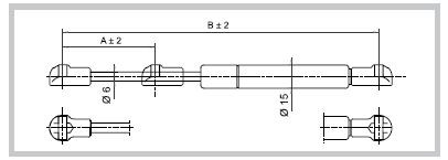 Мебельные газлифты Stabilus Lift-O-Mat, Германия - размеры