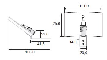 Мебельный светильник для верхнего монтажа над шкафами Surfer (Wipo, Германия) - размеры Мебельный светильник для верхнего монтажа над шкафами Surfer (Wipo, Германия) - размеры