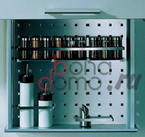 Orgalift - вертикальный ящик с электроприводом в кухню (Elco, Германия), 600мм, с набором аксессуаров Spice