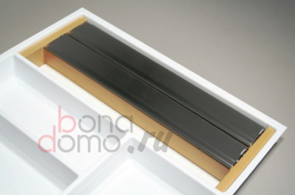 Agoform Sky - лотки для столовых приборов в ящики Blum Legrabox, Германия, вставка для фольги и пленки, массив бука, сталь