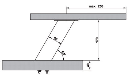 Барная консоль (опора) Korfu S - основные размеры