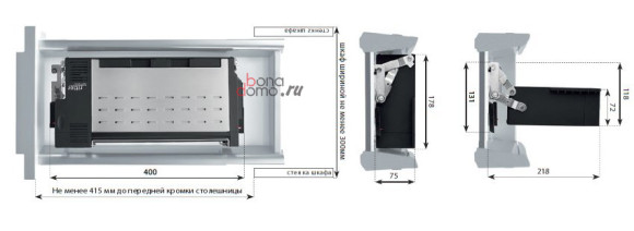Встраиваемый тостер Ritter ET 10 - размеры