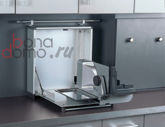 Встраиваемая ломтерезка Ritter AES 64 NR, монтаж на рейлинг, в открытом состоянии