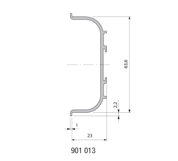 Система профилей для открывания дверей без ручек, c подсветкой, Schuco, Германия - схема Система профилей для открывания дверей без ручек, c подсветкой, Schuco, Германия - схема