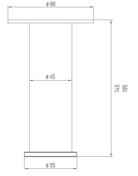 Мебельная ножка Como, EBB, Германия - размеры