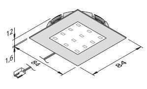 Мебельный светодиодный светильник Q-78, Hera, Германия - размеры