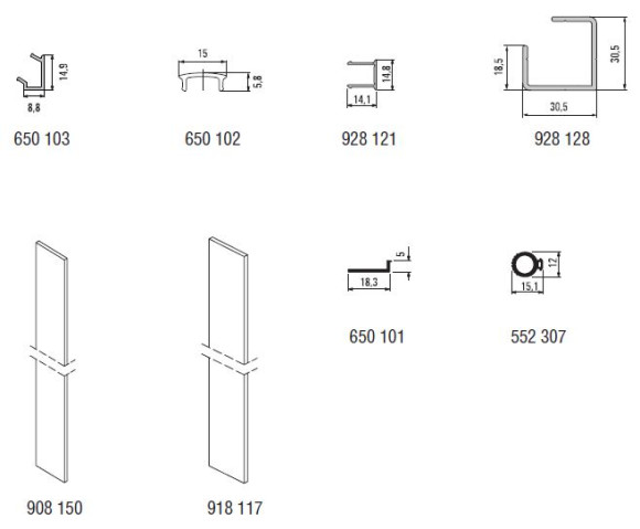 Система стеновых панелей 4-18 мм (Schuco, Германия) - элементы, ч. 2