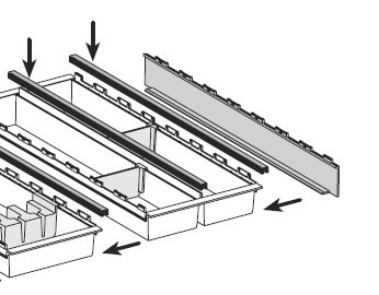 Аксессуары к лоткам для столовых приборов Ninka Cuisio - схема установки, 1