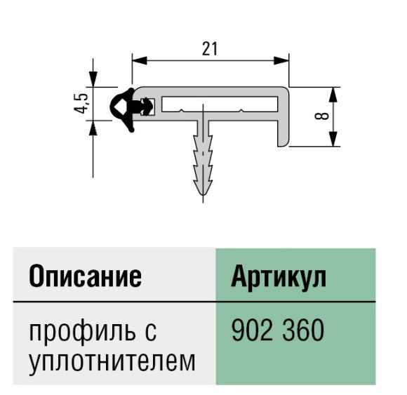 Алюминиевые рамки для мебельных фасадов, Schuco, Германия, арт. 902360