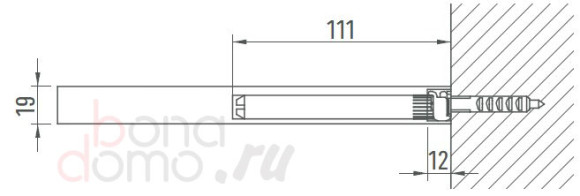 Кронштейн-штырь для полок Nova 15, EBB, Германия - схема монтажа