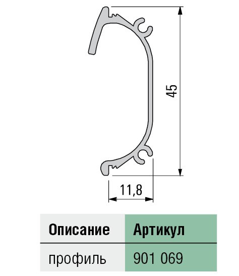 Ручка-профиль 901069, Schuco, Германия