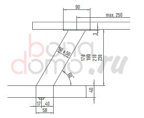 Барная консоль (опора) EBB Capri S, Германия - размеры