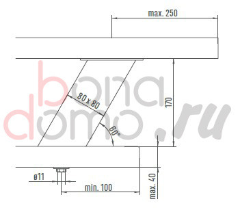 Барная консоль (опора) EBB Jumbo S, Германия - размеры