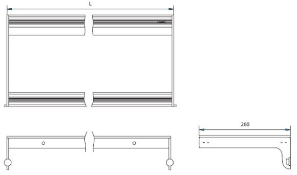 Полочка с подсветкой GS5 (Gera, Германия) - размеры Полочка с подсветкой GS5 (Gera, Германия) - размеры