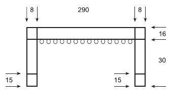 Светильник для верхнего монтажа над шкафами Turn (Wessel, Германия) - размеры