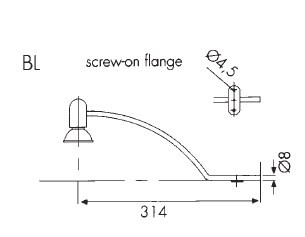 Светильник для монтажа над шкафами BL Glass (Hera, Германия) - размеры Светильник для монтажа над шкафами BL Glass (Hera, Германия) - размеры