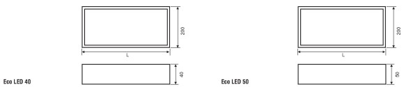 Светящаяся полочка ECO LED 40 / ECO LED 50 (Wipo, Германия) - размеры Светящаяся полочка ECO LED 40 / ECO LED 50 (Wipo, Германия) - размеры