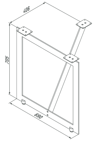 Опора Milano для отдельностоящего стола, Германия - размеры Опора Milano для отдельностоящего стола, Германия - размеры
