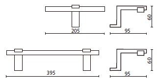 Мебельный светильник для монтажа над шкафами ALH2 (Klebe, Германия) - размеры