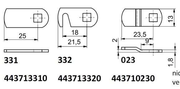 Ригели для замков Lehmann серии Z16n Ригели для замков Lehmann серии Z16n