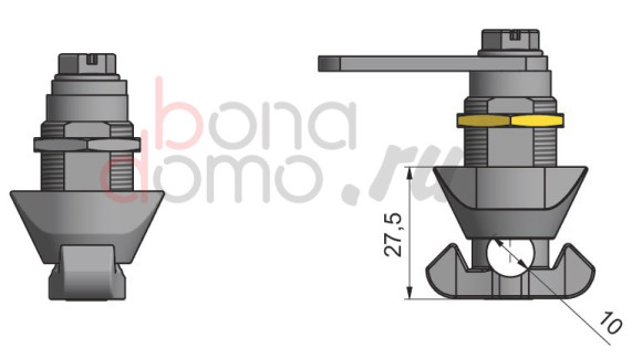Замок мод. A.02 для шкафов с распашными дверями, Lehmann, Германия - эскиз Замок мод. A.02 для шкафов с распашными дверями, Lehmann, Германия - эскиз
