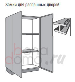 Замок мод. 317.166 для металлических шкафов с распашными дверями, Lehmann, Германия - применение
