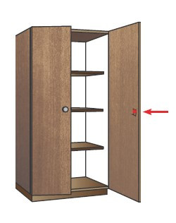 Замок мод. 292 для высоких шкафов с распашными дверями, Lehmann, Германия - применение Замок мод. 292 для высоких шкафов с распашными дверями, Lehmann, Германия - применение