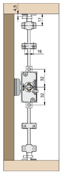 Мебельный замок мод. 750, Lehmann, Германия - схема