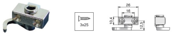 Мебельный замок мод. 750, Lehmann, Германия - нижний крючок