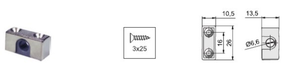Мебельный замок мод. 750, Lehmann, Германия - направляющая штанги