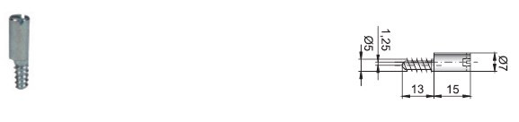 Мебельный замок мод. 750, Lehmann, Германия - штырь для запирающего крючка, мод. 550