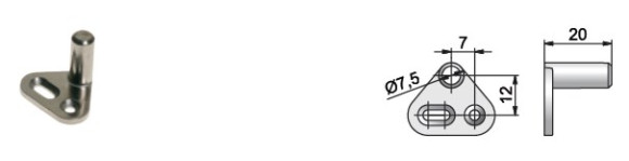 Мебельный замок мод. 750, Lehmann, Германия - штырь для запирающего крючка, мод. 570