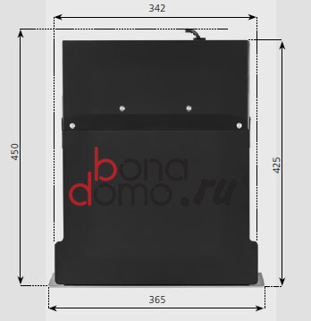 Встраиваемый в цоколь пылесос Ritter SES 10 - вид сверху с размерами Встраиваемый в цоколь пылесос Ritter SES 10 - вид сверху с размерами