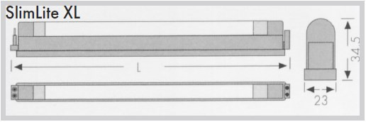 Компактный люминесцентный светильник SL-XL (Hera, Германия) - размеры