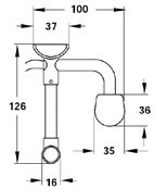 Кухонный светильник с рейлингом для освещения рабочей зоны / столешницы L-Plus R (Wipo, Германия) - размеры
