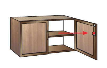 Замок мод. 415 для шкафов с 2 дверями, Lehmann, Германия - применение