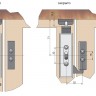 Замок мод. 415 для шкафов с 2 дверями, Lehmann, Германия - принцип работы