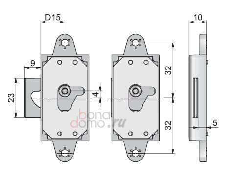 Мебельный замок Lehmann IC, мод. 530, Германия - размеры Мебельный замок Lehmann IC, мод. 530, Германия - размеры