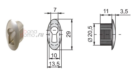 Замочная скважина Lehmann IC, арт. 481 429 300 (никель) Замочная скважина Lehmann IC, арт. 481 429 300 (никель)