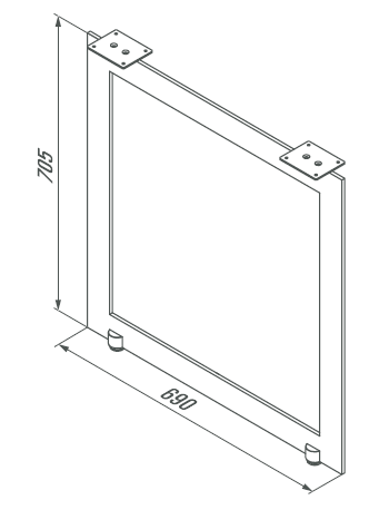 Опора Milano для приставного стола, Германия - размеры
