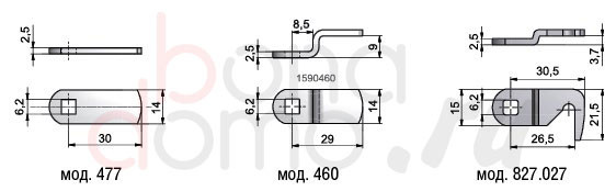 Аксессуары для кодовых замков Dial Lock, Lehmann, Германия - язычки для Dial Lock 57/58/59