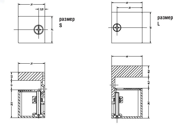 Пара полкодержателей E2 (Confurn, Германия) - размеры Пара полкодержателей E2 (Confurn, Германия) - размеры