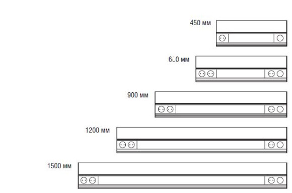 Мебельный светильник с розетками для освещения кухонных столешниц Gera Futuris, комплектация