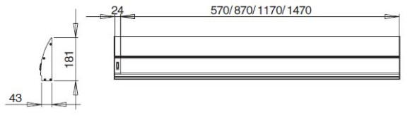Мебельный светильник с розетками для освещения кухонных столешниц Futuris, размеры, часть 2