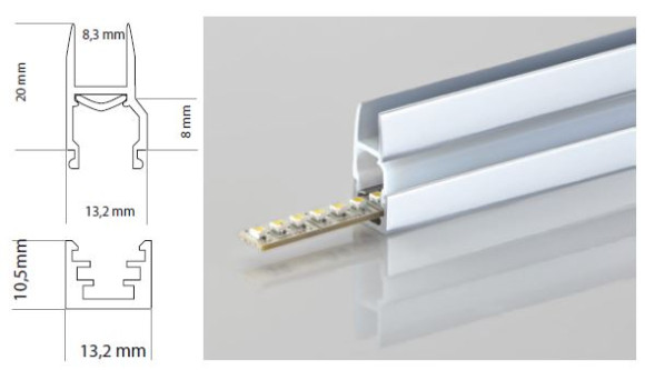 Профиль для светодиодных пластин Wella и лент Wella-Flex, 3914-30